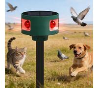 Répulsif solaire à ultrasons pour chat avec 4 modes - Détection à 360° - Répulsif pour animaux avec IP55 étanche - Rechargeable solaire et USB - Efficace contre les chats, les oiseaux, les renards