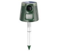 Répulsif solaire à ultrasons pour chat - Étanche - 5 modes réglables - Charge solaire - Répulsif à 360° - Efficace pour chats, chiens, oiseaux, souris