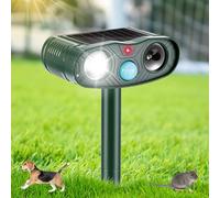 Répulsif solaire à ultrasons pour chat - Répulsif pour chat - Répulsif à ultrasons avec détecteur de mouvement et lumière clignotante - Étanche IP44 - Portée de 10 m - Efficace contre les chats, les