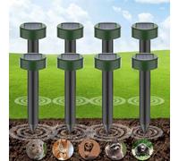 RéPulsif Solaire Anti Taupe 8 Pièces, Anti Taupe Solaire Vibration et Ultrasons, sans Danger pour Les Animaux, Contre Les Taupes, Les Campagnols et Les Rongeurs de Jardin