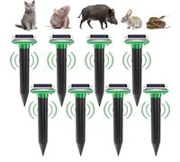 Répulsif solaire anti-taupes : 8 pièces IP65 étanche répulsif solaire anti-taupes anti-campagnols à ultrasons pour la répulsion, lutte contre les taupes, lutte contre les parasites pour le jardin