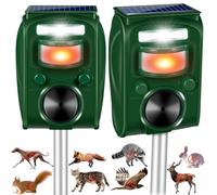 Répulsif solaire pour animaux 2025, répulsif à ultrasons pour extérieur avec 5 modes de fréquence et lumière stroboscopique, efficace contre les cerfs, chats, chiens, ratons laveurs, écureuils