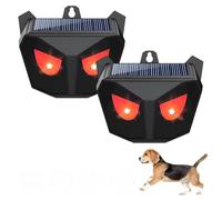 Répulsif solaire pour animaux ALLOMN, lot de 2 répulsifs solaires pour animaux de nuit avec lumière LED rouge, dispositifs de dissuasion pour mouffettes, renards, mouffettes et ratons laveurs