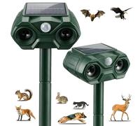 Répulsif solaire pour animaux d'extérieur - Rechargeable par USB - Répulsif pour chat et coyote, mouffette, raton laveur, renard, avec détecteur de mouvement pour cour et jardin
