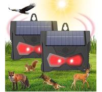 Répulsif Solaire pour Animaux, Lot de 2, Lumières Clignotantes Rouges, IP66