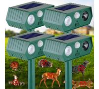 Répulsif solaire pour chat extérieur, cerf, écureuil, souris, ultrasons, etc. Appareils de détection de mouvement étanche avec lumières LED pour cour, ferme, jardin (4)