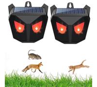 Répulsif solaire pour chat - IP44 - Imperméable - Avec lampe torche LED - Répulsif solaire pour animaux prédateurs - Dispositifs de dissuasion des animaux pour jardin, cour, ferme (2 pièces)