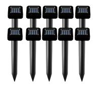 Répulsif solaire pour taupes 10P extérieur, répulsif pour pelouse, jardin, cour, répulsif anti-taupes et campagnols étanche, repousse efficacement les gophers et les serpents Noir