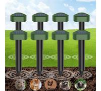Répulsif Taupe Solaire À Ultrason Lot De 8,Répulsif À Ultrasons Utilisé Pour Repousser Les Animaux Fouisseurs Tels Que Les Taupes Campagnols Serpents Lézards Etc,Protection Pelouses Jardins