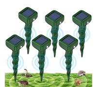 Repulsif Taupe Solaire, Anti-Taupe Solaire Vibration et Ultrasons, IP66 Imperméable Anti Taupe, Repousse Taupes, Serpents, Campagnols, Gophers pour Jardin et Pelouses (6 Pièces)