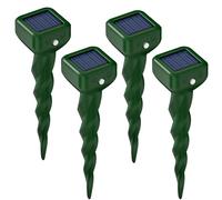 Repulsif Taupe Solaire, Anti-Taupe Solaire Vibration et Ultrasons, IP66 Imperméable Anti Taupe, Repousse Taupes, Serpents, Campagnols, Gophers pour Jardin et Pelouses (4 Pièces)