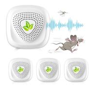 Répulsif Ultrason Anti Moustiqueé, Répulsif Ultrason Souris Version pour moustiques, Souris, Fourmis, Mouches, araignées, cafards-Professionnel et Efficace (4 Paquets)