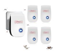 Répulsif Ultrason Anti Rongeurs Insectes 4 Pack, Ultrason Anti Moustique Ultrason Souris et Rats, Intérieur Répulsif Électronique Insectes pour Insectes, Fourmis, Araignées, Moustiques