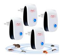 Répulsif Ultrason Anti-Rongeurs Insectes, Rats Fourmis Araignées Moustiques | 4 Pack Ultrason Anti Moustique Ultrason Souris et Rats, Intérieur Répulsif Électronique Insectes pour Souris