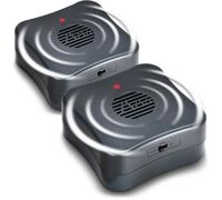 Répulsif Ultrason Anti-Souris et Rats Lot de 2 - Dispositif Mobile à Piles sans Produits Chimiques - Portée 40 m² - Anti Rongeur