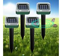 Repulsif Ultrason Chat Solaire, Hulaiyaa 4 Pièces Répulsif Chat Ultrason Exterieur, Répulsif Solaire Contre Les Campagnols, Répulsif à Ultrasons Anti Taupe pour Chien Souris Ratons Animaux de Jardin