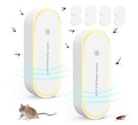 Répulsif Ultrason Moustique, Ultrason Souris Anti Moustique Ultrason, Répulsif à ultrasons insectifuge électronique et anti-rongeurs pour Rongeurs,Souris,Moustique,Araignée,Cafard,Mouche, Lot De 2