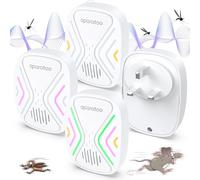 Répulsif Ultrason Moustique，Ultrason Souris et Rats Lot de 6,Anti Moustique Interieur Anti-rongeurs Répulsif à Ultrasons pour Rongeurs, Souris Cafard Araignée Mouche
