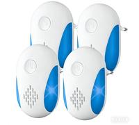 Répulsif Ultrason Souris et Rats 4 Pack, Puissant Ultrasonique Contre Les Nuisibles for Anti Mouse Rats Rongeurs Araignée and Other Pests Efectively（Bleu）