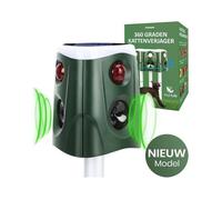 Répulsif ultrasonique pour animaux - Belle commode - Énergie solaire - Ultrasonique 13,5 kHz - 65 kHz - Portée 360°