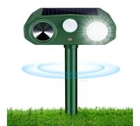 Répulsif ultrasonique pour chat - Alimentation solaire et USB - Détecteur de mouvement PIR et lumière clignotante - 3 modes - Étanche - Pour chats, chiens, renards, oiseaux