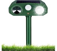 Répulsif ultrasonique pour chat - Alimentation solaire et USB - Détecteur de mouvement PIR et lumière clignotante - 3 modes - Étanche - Pour chats, chiens, renards, oiseaux