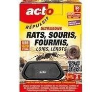 Répulsif Ultrasons - ACTO - Rats, Souris, Fourmis 80m²
