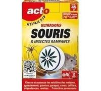 Répulsif Ultrasons - ACTO - Souris, Insectes Rampants 45m²