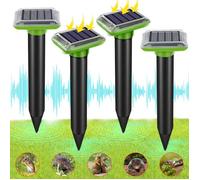 Répulsifs Anti Taupes, Solaire,Ultrason 4 pcs,ultrasons borne pour Taupes, Serpents campagnols Gophers et Autres Répulsif