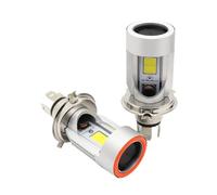 REPYL 1 PC H4 LED Moto Phare Ba20d HS1 H6 Scooter Moto Phare Ampoule DRL Accessoires 12 V Blanc Bleu/Rouge Angel Eye (Color : Blue, Size : BA20D)