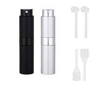 REQAG 2 Pieces 8ml Vaporisateur Vide de Sac Rechargeable, Atomiseur Parfum, Recharge Spray Flacon de Parfum, Pulverisateur Voyage, Bouteille de Parfum, Mini Portable Bouteille de Parfum (noir/argent)