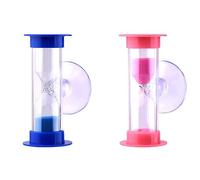 REQAG 2PCS Sabliers Minuterie avec Ventouse 3 Minutes Hourglass de Brossage de Dents Horloge de Sable pour Enfant,pour Jeux,Cuisine, Exercice,Etude,Brossage