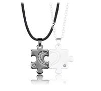 REQAG Puzzle ÂMe Soeur pour Couple,2 Colliers D'Amour assortis,Cadeau Romantique pour Homme et Femme, Idéal pour St Valentin et Anniversaire