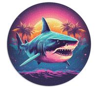 Requin 1000 Pieces Animaux Puzzle Circulaire Qualité Supérieure Jeu Cadeau Unique Adultes Enfants 1000pcs (67.5x67.5cm)