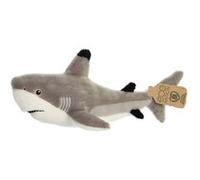 AURORA, Eco Nation 35017 Requin à Pointe Noire, 38,1 cm, Peluche Blanche et Grise