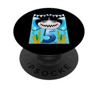 Requin 5 Ans pour garçons Ocean Sharks B-Day PopSockets PopGrip Adhésif