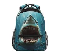 Requin À La Gueule Ouverte Sac À Dos Confort Cartables Scolaires Unisexe Sacs A Dos Pour Sport Quotidienne Homme 29X40Cm