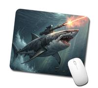 Requin avec Un Requin Monté sur Son Dos Tapis De Souris Gaming Confort Mousepad Petit Mouse Pad pour Jeu Ordinateur Voyage 25X30Cm