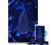 Requin-Baleine dans Un océan étoilé Puzzle de 1000 pièces Jeu de réflexion Découpe Experte Artisanat Fascinant pour Les Moments de détente (50x75cm)