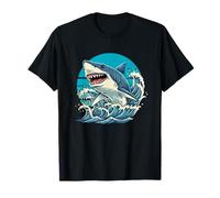 Requin Blanc rétro, océan, Faune Sauvage, Amoureux des Animaux Marins T-Shirt