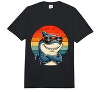 Requin Cool avec Lunettes de Soleil rétro Coucher de Soleil Summer Vibe Classic Comfort Colors Adult Heavyweight T-Shirt