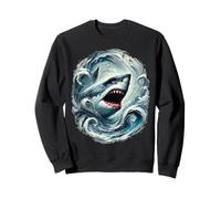 Requin cool comme œuvre d'art colorée Sweatshirt