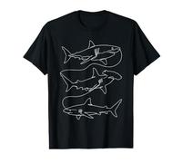 Requin Croquis Océan Dessin M T-Shirt Graphique avec Valeur