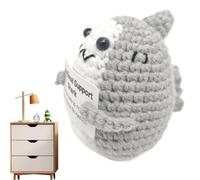 Requin de Soutien émotionnel - en Crochet Positif - Fait à la Main - pour Un Soutien émotionnel - avec Carte d'encouragement - Jouet de de Requin tricoté pour