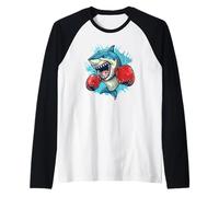 Requin de Sport Amusant avec Gants de Frappe pour Les Fans de Boxe Manche Raglan