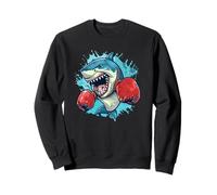 Requin de Sport Amusant avec Gants de Frappe pour Les Fans de Boxe Sweatshirt
