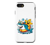 Requin Drôle avec Bouée et Masque de Plongée Coque pour iPhone SE (2020) / 7/8
