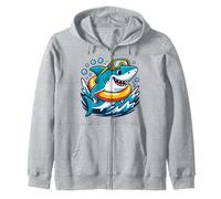 Requin Drôle avec Bouée et Masque de Plongée Sweat à Capuche