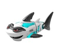 Requin Électrique Interactif Jouet Enfant Musical Lumineux Mécanique Mobile Mouvement Omnidirectionnel en PP Adapté Aux Garçons Jeu Créatif Décoration, Blanc