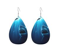 Requin Et Gens Spectaculaires Boucle D'Oreille Double Face Boucles D'Oreilles En Cuir Légères Pendantes Pour Fête Des Mères Quotidien Décorations